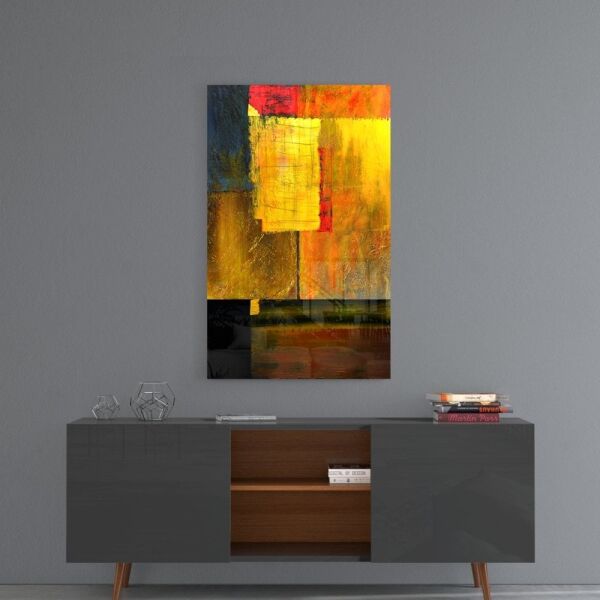 Soyut Renkler Cam Tablo
