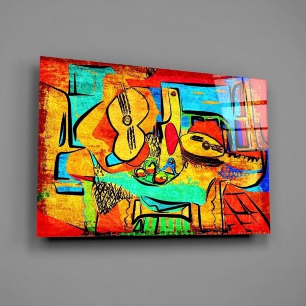 Soyut Çello Cam Tablo