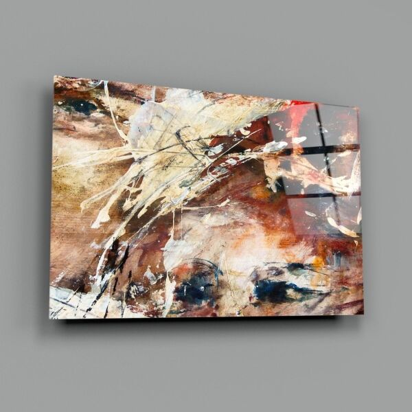 Soyut Renkler Cam Tablo