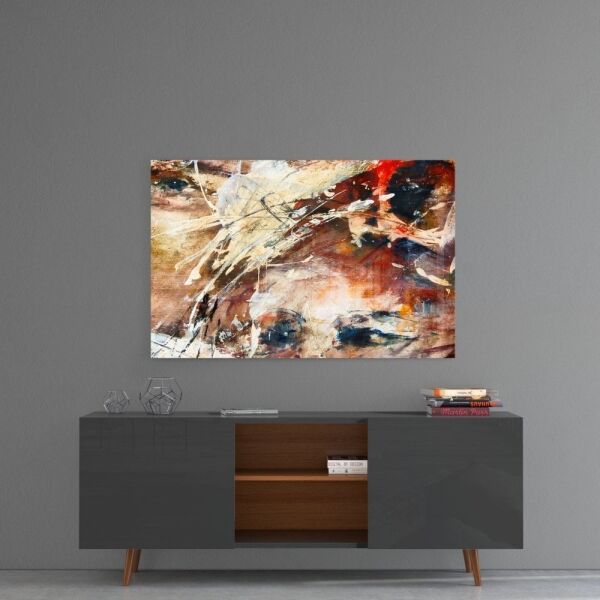 Soyut Renkler Cam Tablo