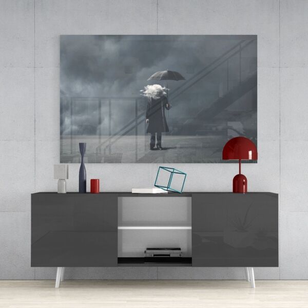 Düşüncelerde Fırtına Cam Tablo