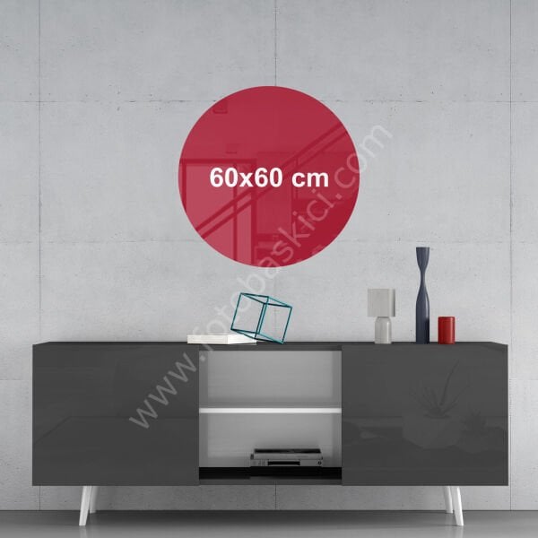 Kişiye Özel Cam Tablo 60x60 cm (Yuvarlak)