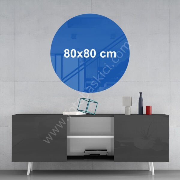 Kişiye Özel Cam Tablo 80x80 cm (Yuvarlak)