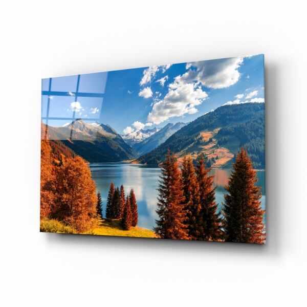 Göl Manzarası Cam Tablo