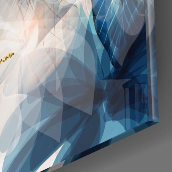 Soyut Çiçek Cam Tablo