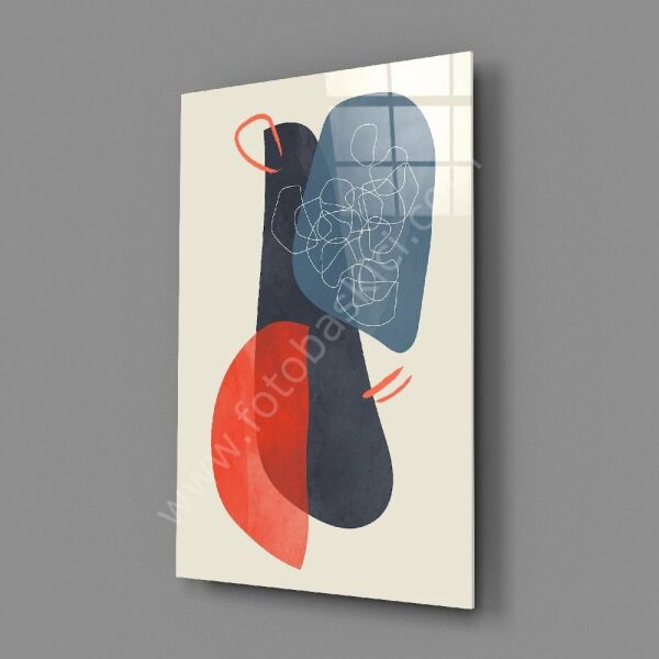 Soyut Şekiller Cam Tablo No:2090