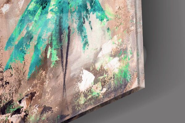 Yeşil Etekli Kadın Cam Tablo