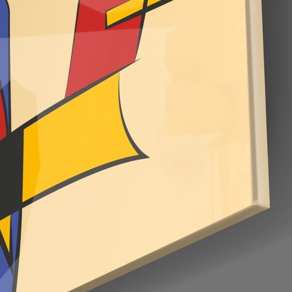 Soyut Çizgiler Cam Tablo