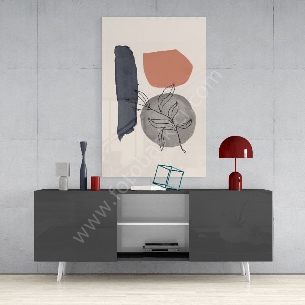 Soyut Şekiller Cam Tablo No:2094