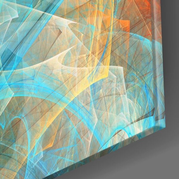 Renkli Ağlar Cam Tablo