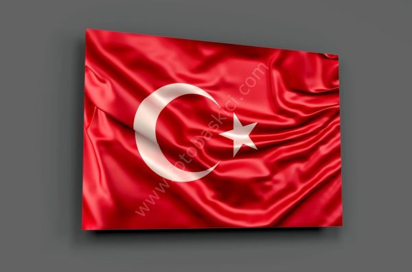 Türk Bayrağı Cam Tablo