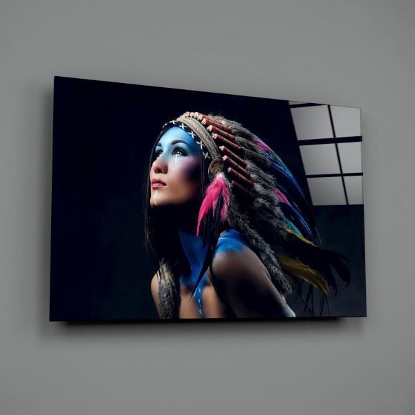 Kırmızı Hint Cam Tablo