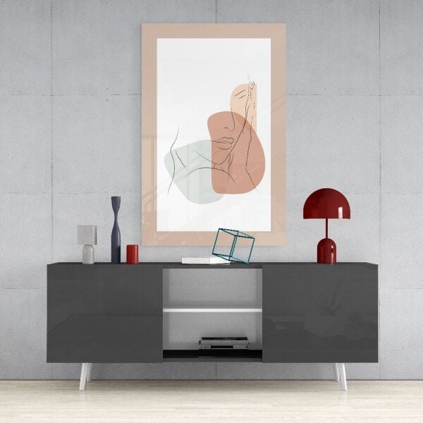 Soyut Şekiller Cam Tablo No:2097