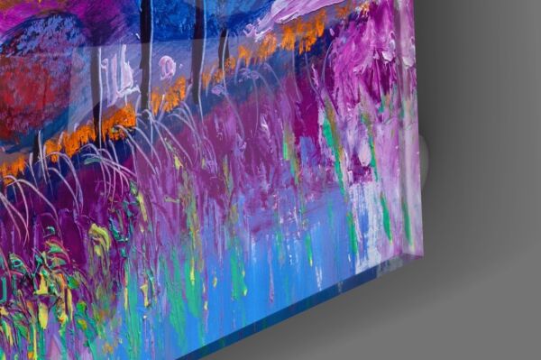 Renkli Ağaçlar Cam Tablo