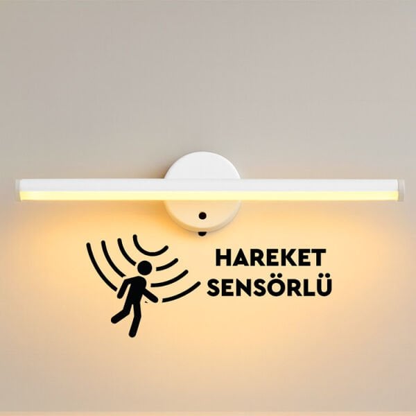 Sensörlü Yapışkanlı Kablosuz Günışığı Led Aplik Beyaz