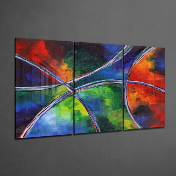 Dairesel Renkler Cam Tablo