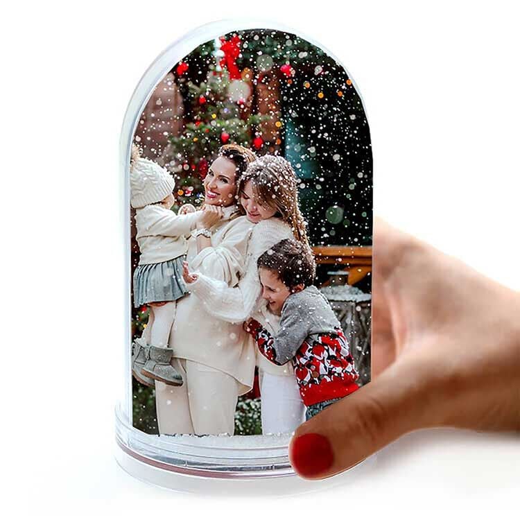 2 Fotoğraflı Büyük Kar Küresi 10x15 cm