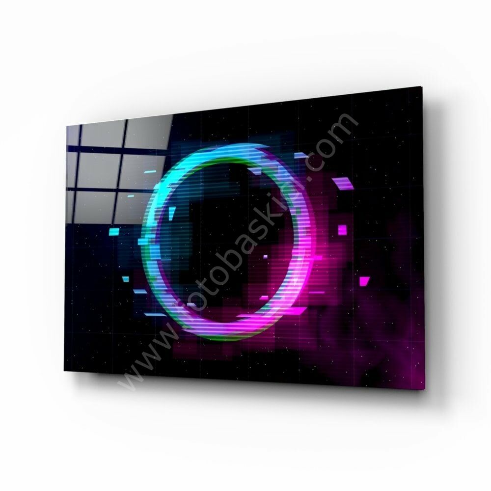 Neon Çember Cam Tablo