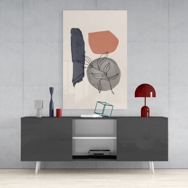 Soyut Şekiller Cam Tablo No:2094