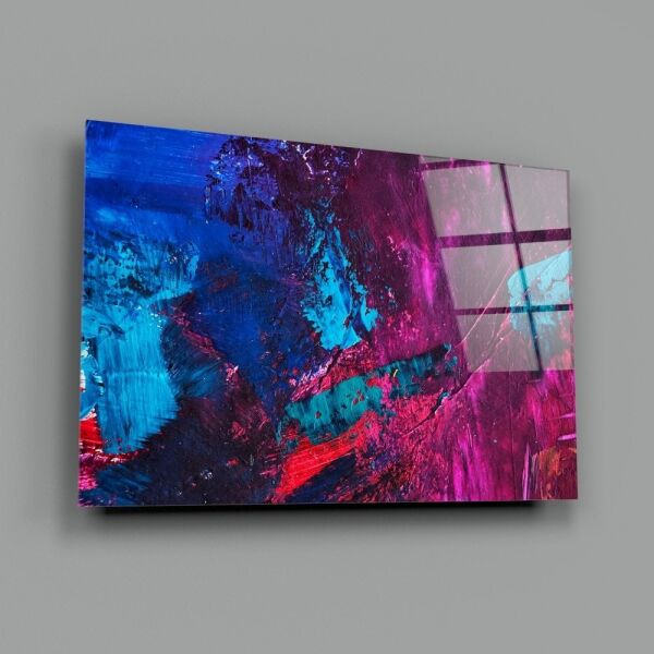 Soyut Renkler Cam Tablo