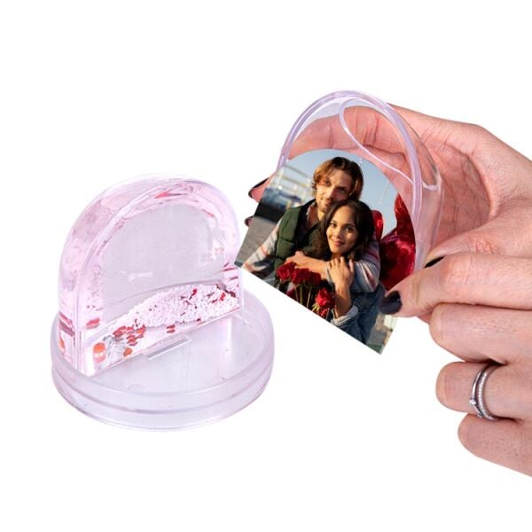 Kalemlikli Fotoğraflı Kar Küresi Şeffaf 9x9 cm