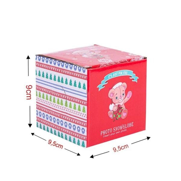 Kalemlikli Fotoğraflı Kar Küresi Kırmızı 9x9 cm