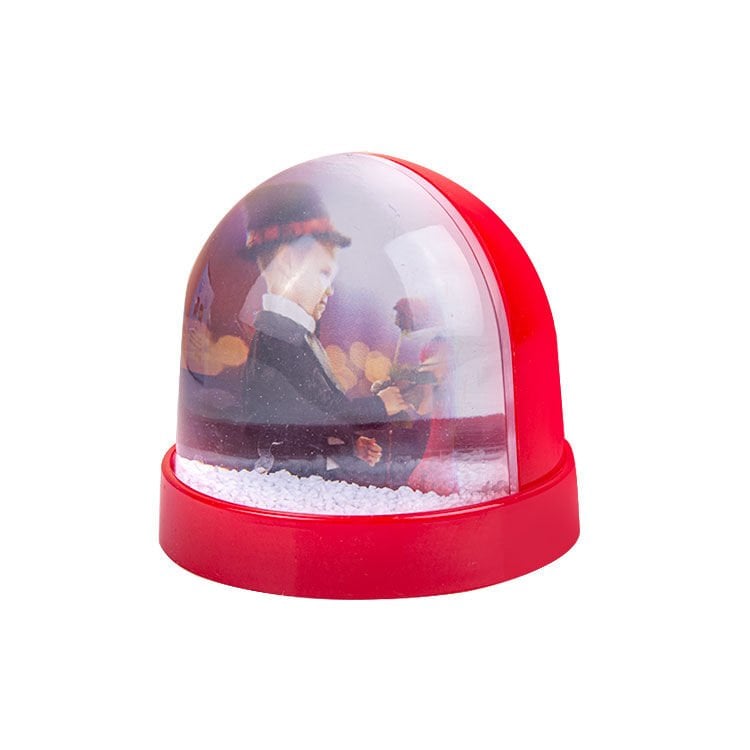 Kalemlikli Fotoğraflı Kar Küresi Kırmızı 9x9 cm