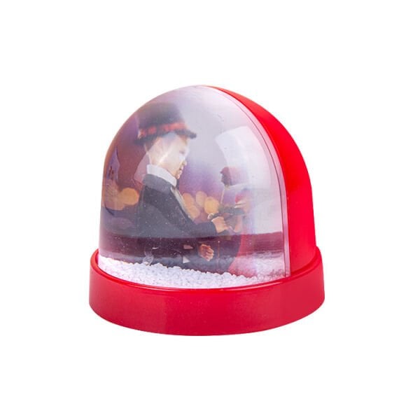 Kalemlikli Fotoğraflı Kar Küresi Kırmızı 9x9 cm