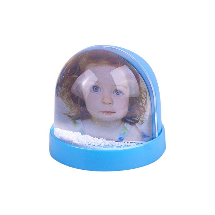 Kalemlikli Fotoğraflı Kar Küresi Mavi 9x9 cm