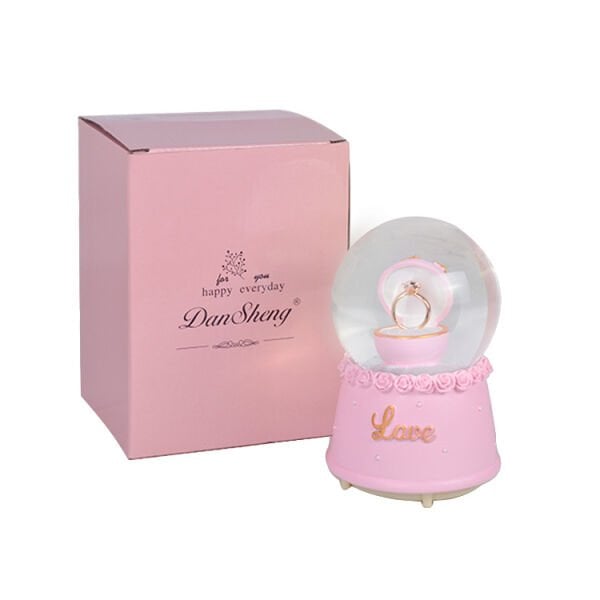 Müzikli ve Hareketli Tek Taşlı Kar Küresi 10x16 cm