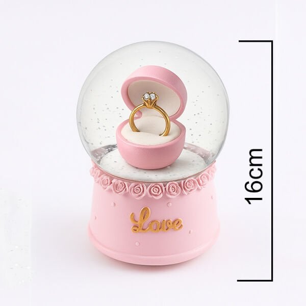 Müzikli ve Hareketli Tek Taşlı Kar Küresi 10x16 cm