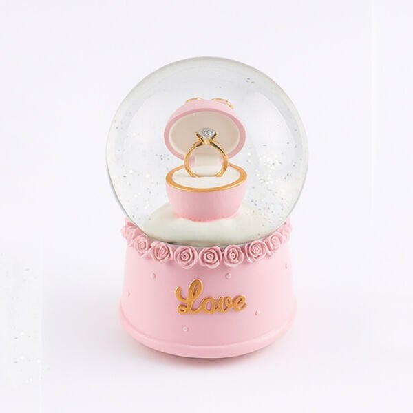 Müzikli ve Hareketli Tek Taşlı Kar Küresi 10x16 cm