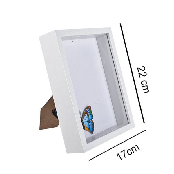 Ahşap Derin Hatıra Kutusu Beyaz 17x22 cm