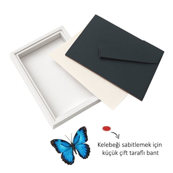 Ahşap Derin Hatıra Kutusu Beyaz 17x22 cm