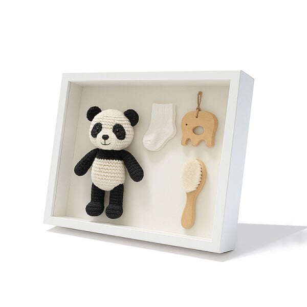 Ahşap Derin Hatıra Kutusu Beyaz 17x22 cm