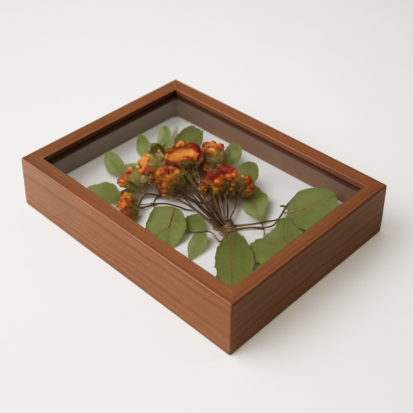 Ahşap Derin Hatıra Kutusu Kahverengi 17x22 cm