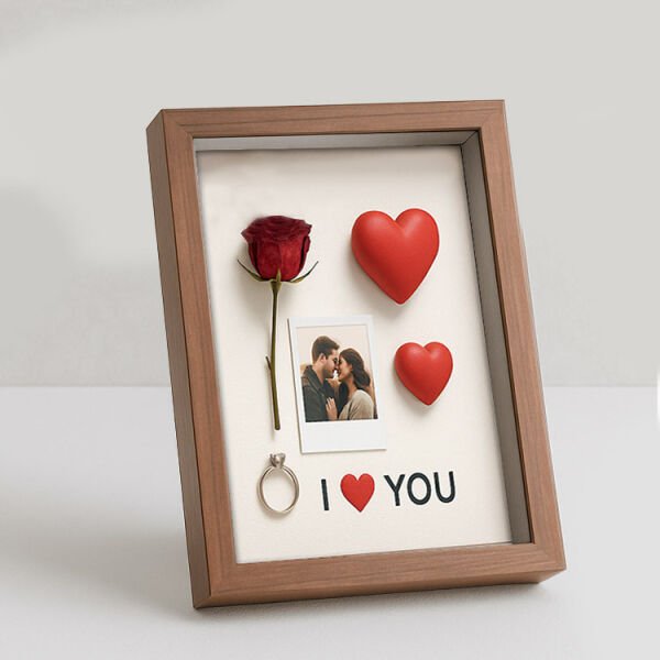 Ahşap Derin Hatıra Kutusu Kahverengi 17x22 cm