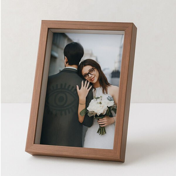 Ahşap Derin Hatıra Kutusu Kahverengi 17x22 cm