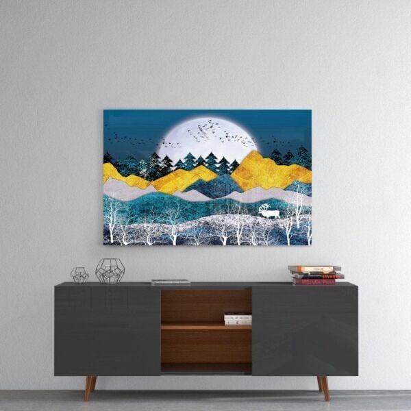 İlüstrasyon Manzara Cam Tablo