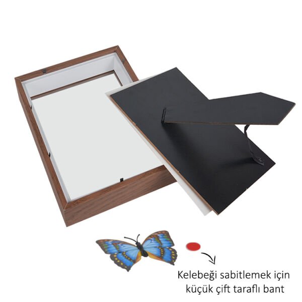 Ahşap Derin Hatıra Kutusu Kahverengi 22x27 cm