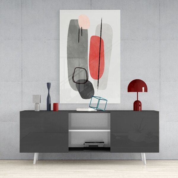 Soyut Şekiller Cam Tablo No:2089