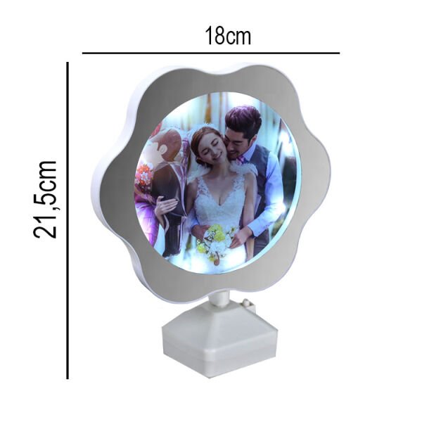 Sihirli Led Ayna Fotoğraf Çerçevesi (Papatya) 18x22 cm