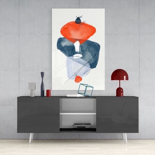 Soyut Şekiller Cam Tablo No:2088