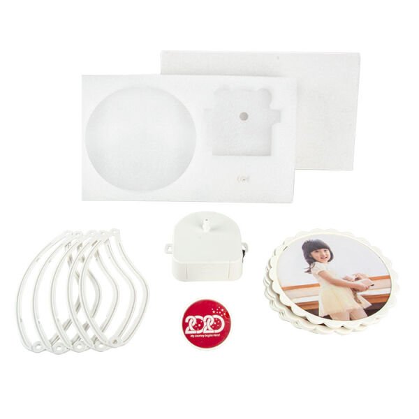 6 Fotoğraflı Hareketli Yuvarlak Duvar Çerçevesi 55x60 cm