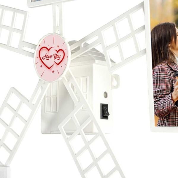 6 Fotoğraflı Hareketli Değirmen Duvar Çerçevesi 55x60 cm