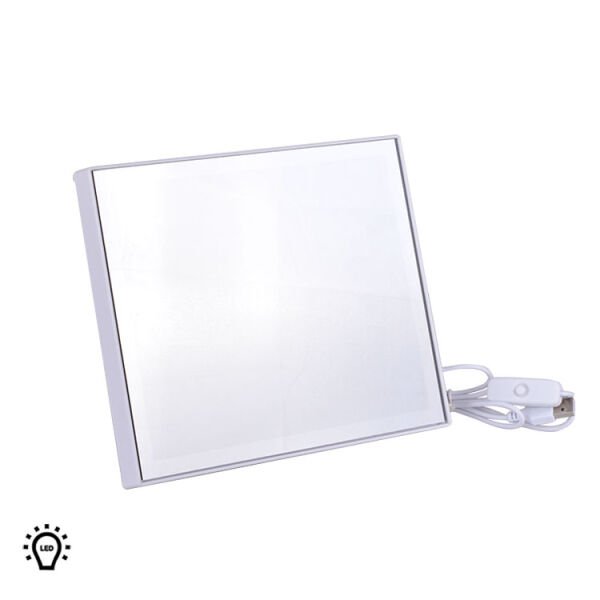2 Fotoğraflı Sihirli Led Ayna Fotoğraf Çerçevesi 21x18 cm