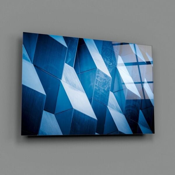 Mimari Geometrik Şekiller Cam Tablo