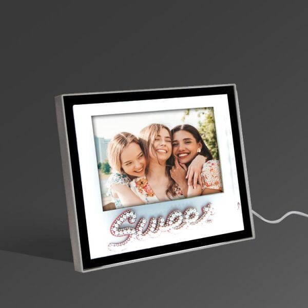 Sihirli Led Ayna Fotoğraf Çerçevesi (Sweet) 21x18 cm
