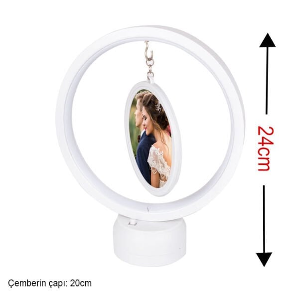 Led Işıklı Yuvarlak Fotoğraf Çerçevesi 20x24 cm