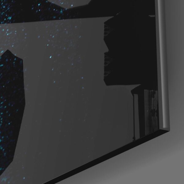 Mavi Işıklar Cam Tablo